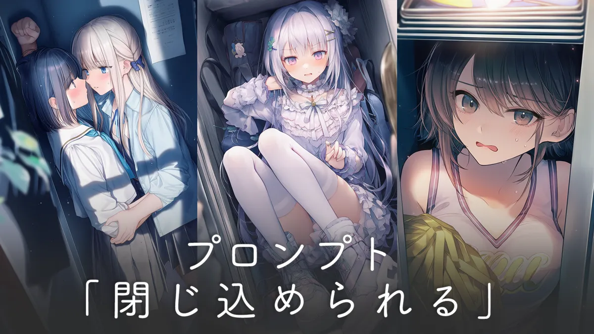 閉じ込められるプロンプト集（狭い空間など）【AIイラスト】
