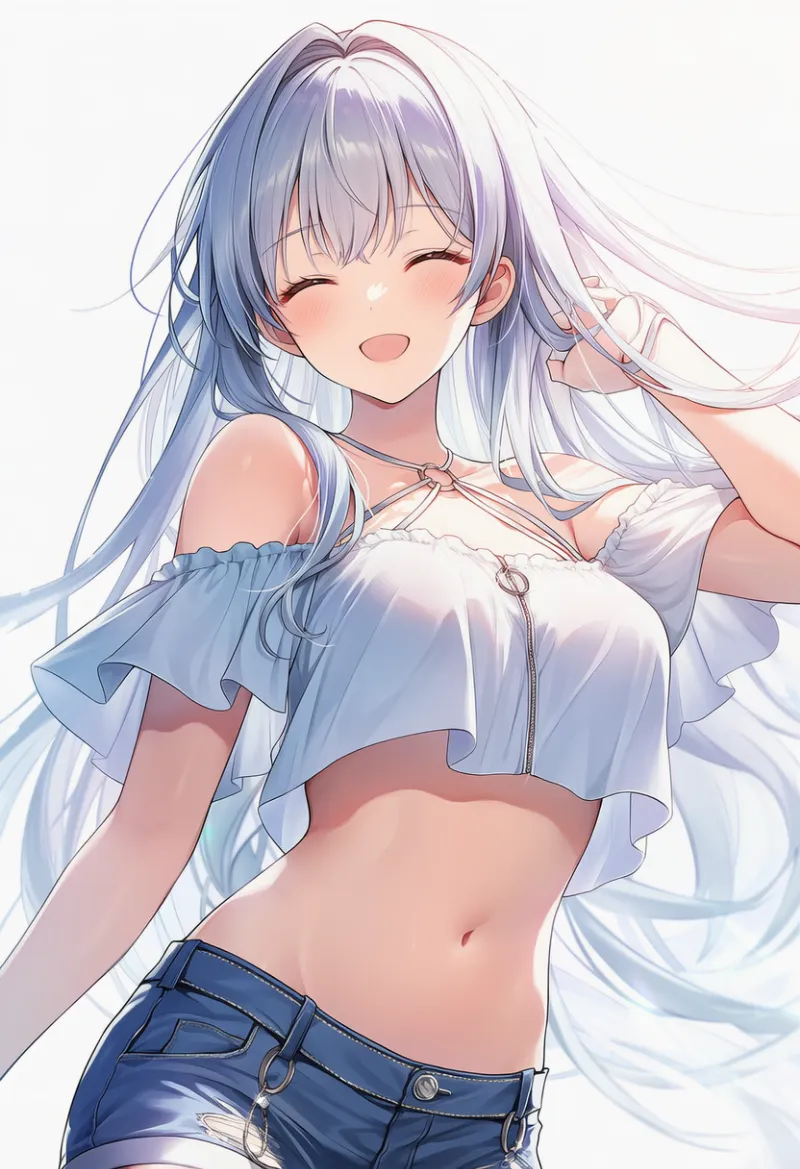 乳カーテンの服（特殊な服）のAIイラスト