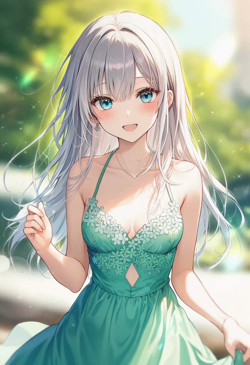 腹部の上側をカットアウトした服のAIイラスト｜プロンプト紹介