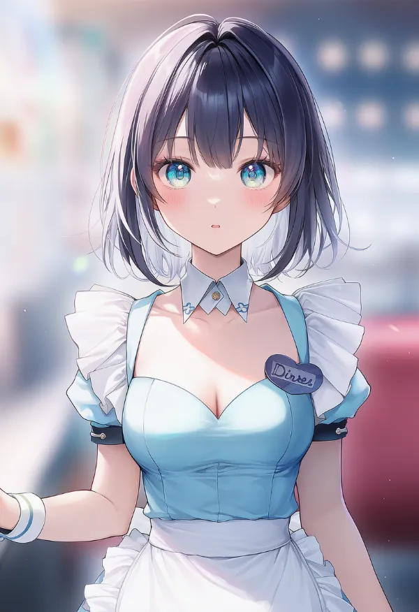 付け襟のAIイラスト（ダイナー衣装）｜プロンプト紹介