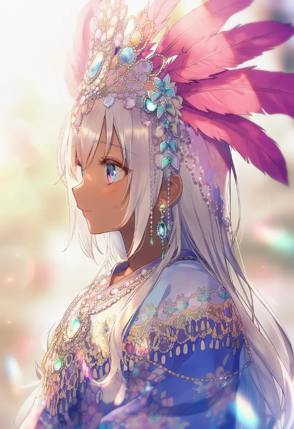 服のディテールを重視したサンバ衣装のAIイラスト