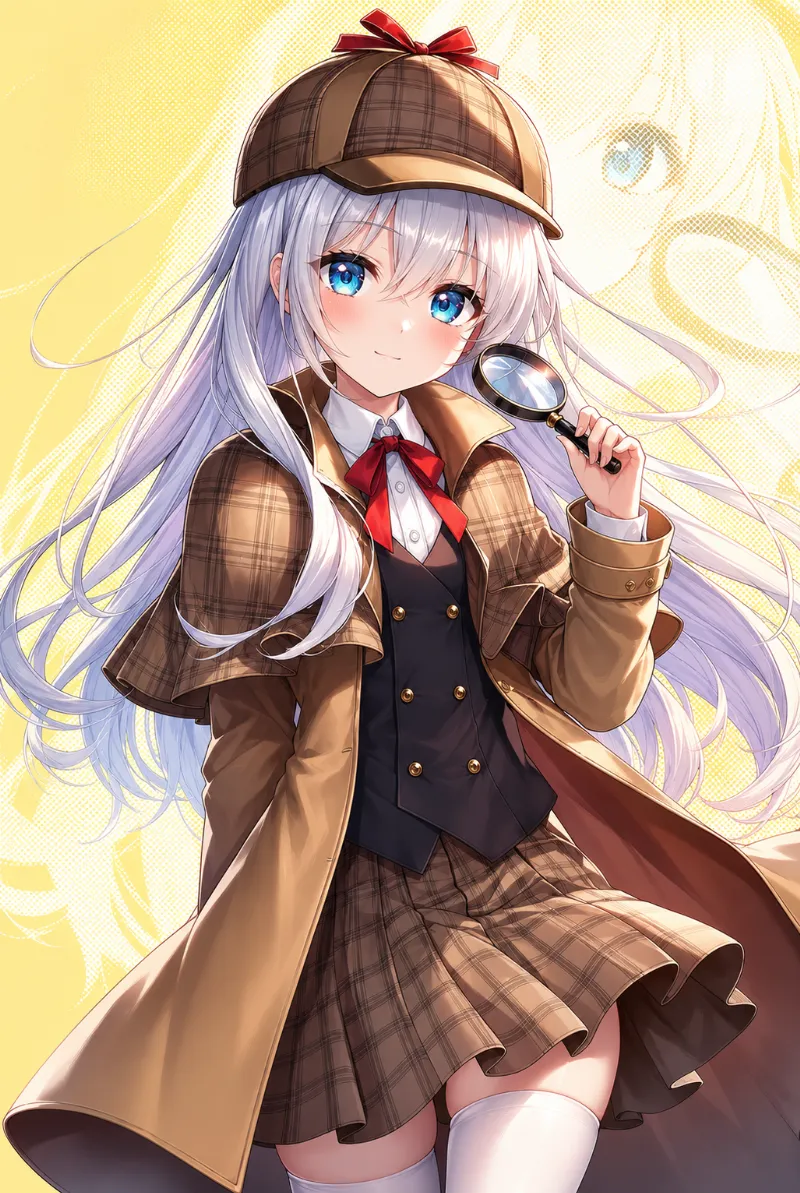 探偵衣装（シャーロック・ホームズ風）のAIイラスト｜プロンプト紹介