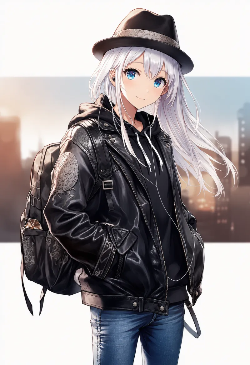 カジュアル探偵コーデ｜現代風のAIイラスト作例