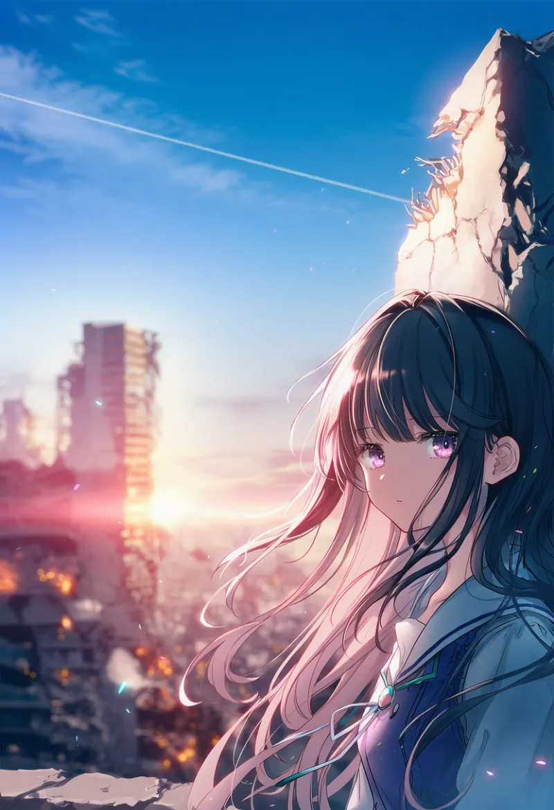 荒廃した都市のAIイラスト