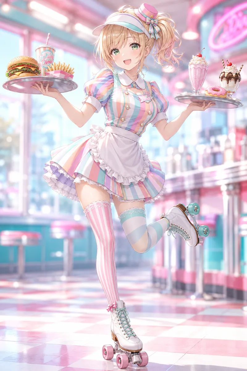 GPT Image 2.0の生成例｜パステルミックスのダイナー衣装