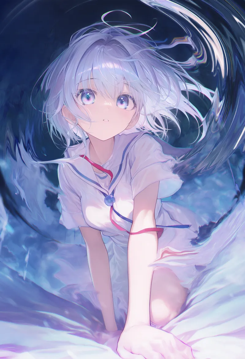 歪みの画面エフェクトを再現したAIイラスト｜プロンプト紹介