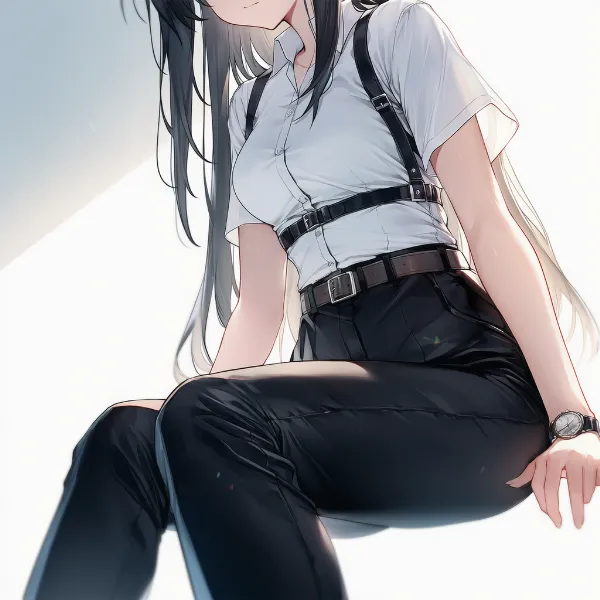 スラックスのAIイラスト（かっこいい服の組み合わせ）