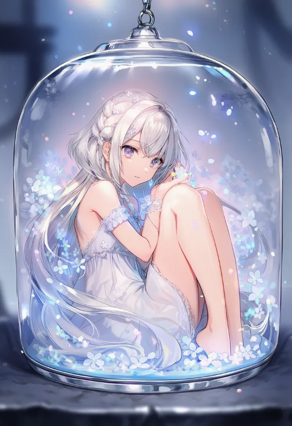 密閉されるシーンのAIイラスト｜プロンプト：enclosed