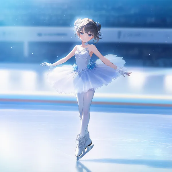 フィギュアスケートのAIイラスト｜プロンプト：figure skating