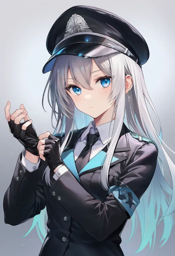 フィンガーレスグローブ（看守の服）のAIイラスト