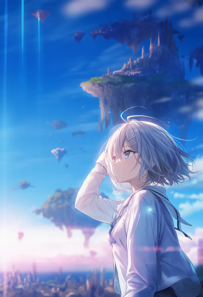浮遊都市のAIイラスト