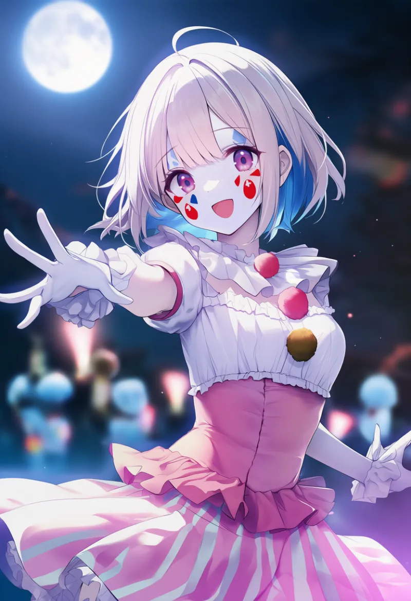 満月のAIイラスト（ピエロ背景用）｜プロンプト紹介