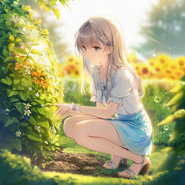 ガーデニング（行為）のAIイラスト｜プロンプト紹介：gardening