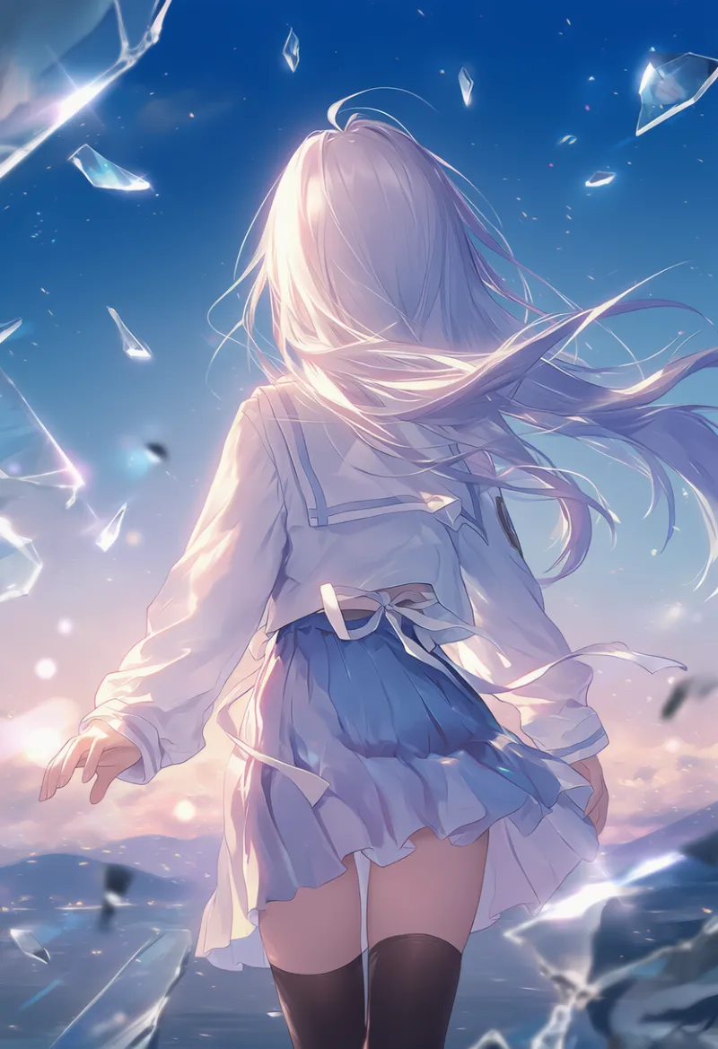 散らばったガラス片のAIイラスト｜プロンプト紹介