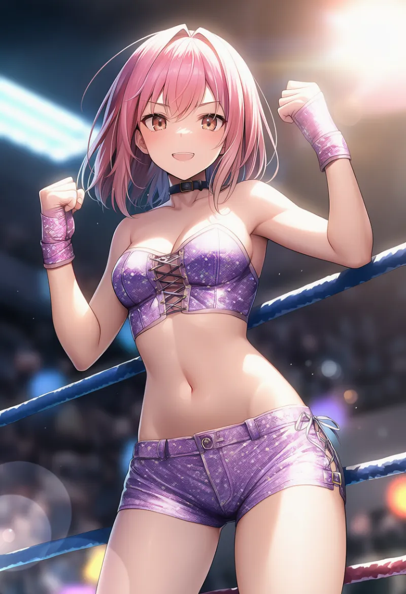 ラメ入りプロレス衣装のAIイラスト｜プロンプト紹介