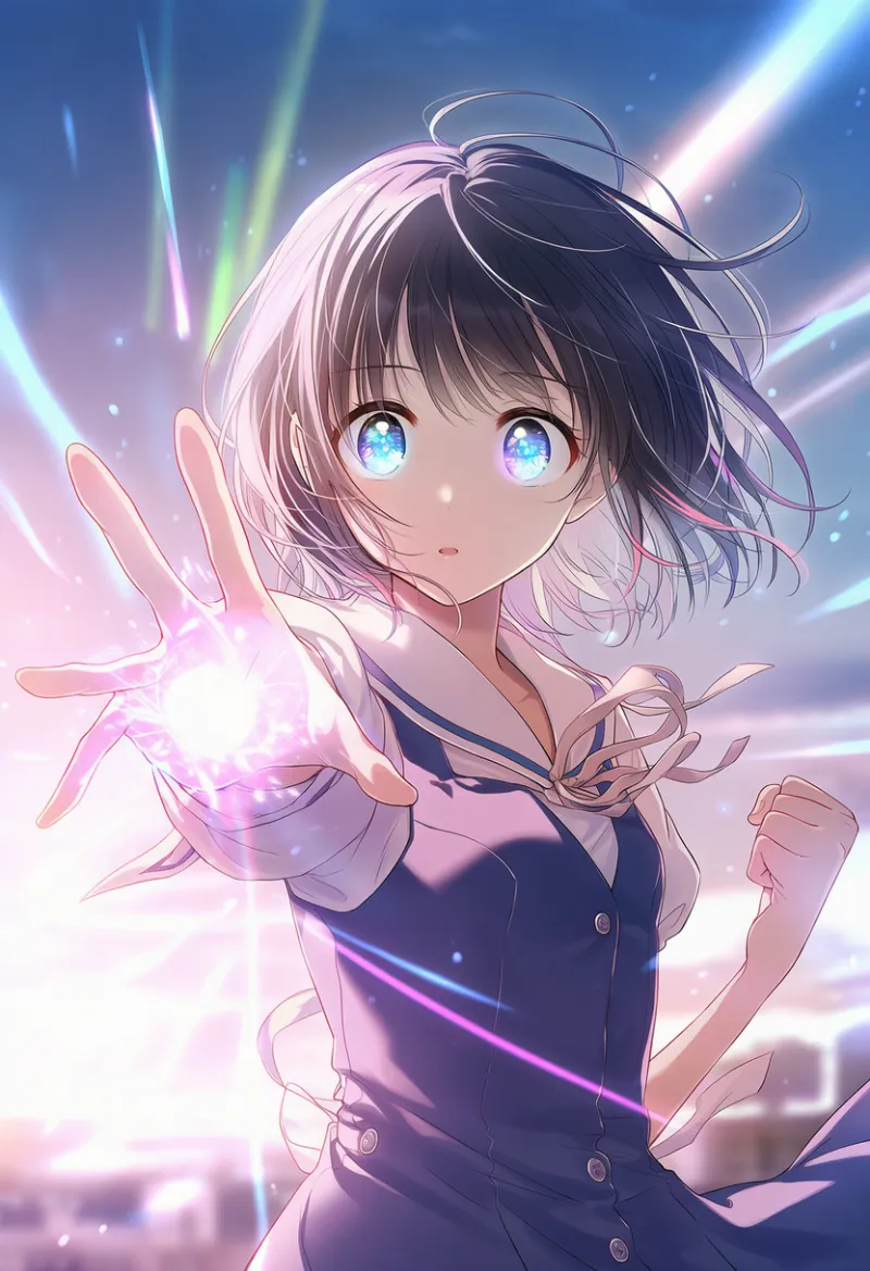光の軌跡のエフェクトを再現したAIイラスト｜プロンプト紹介