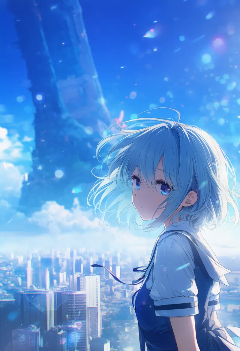 超巨大スケールの都市景観のAIイラスト