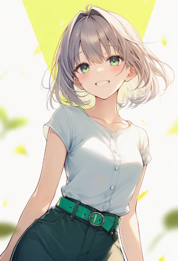 緑色のベルトのAIイラスト|プロンプト紹介