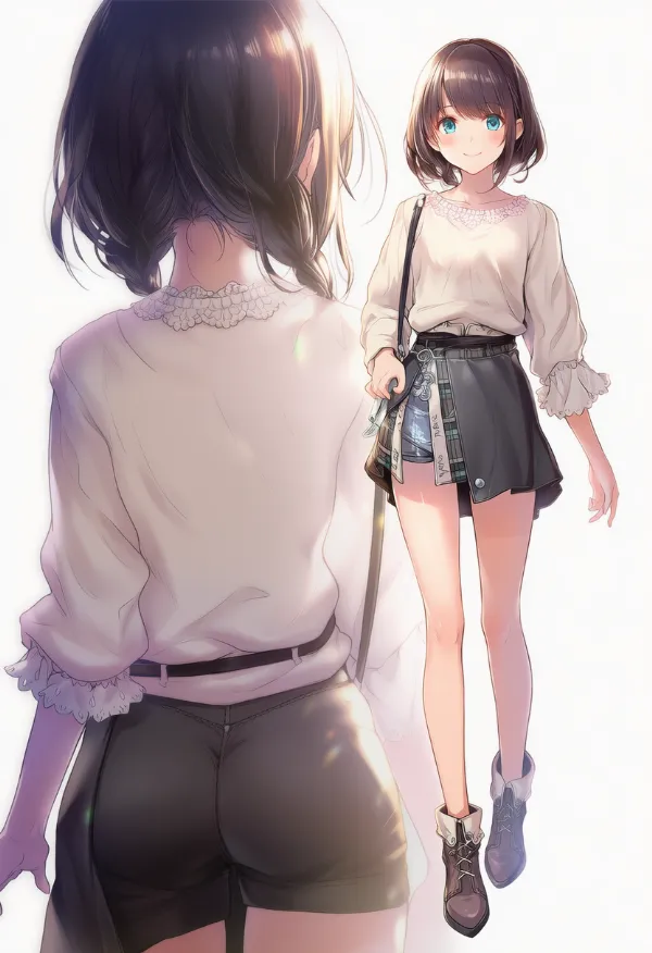 ハーフスカートのAIイラスト