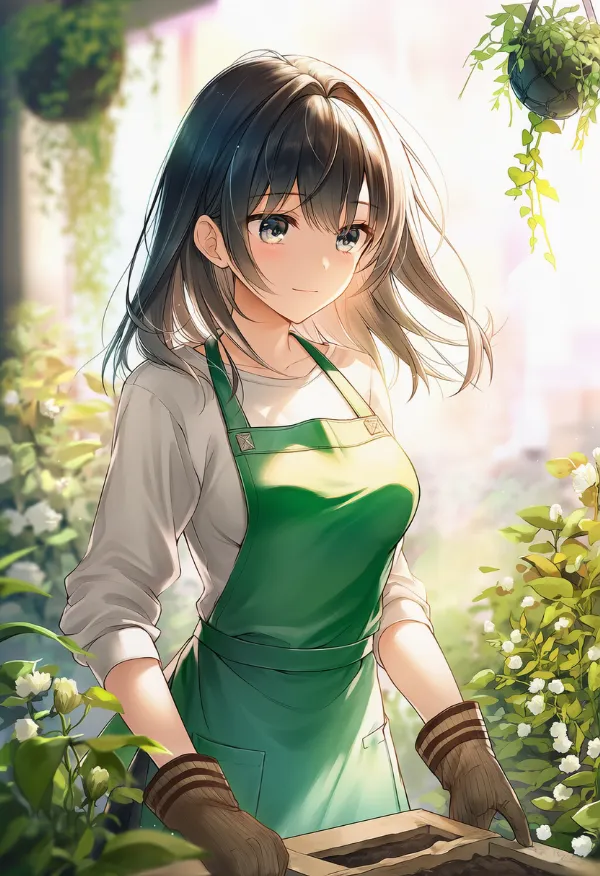 吊り植物（ガーデニング）のAIイラスト｜プロンプト紹介