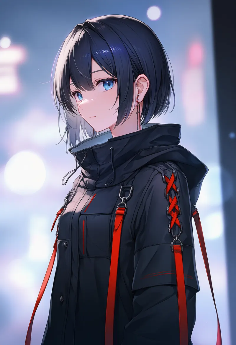 垂れ下がったストラップのAIイラスト（かっこいい服用のアイテム）｜プロンプト紹介