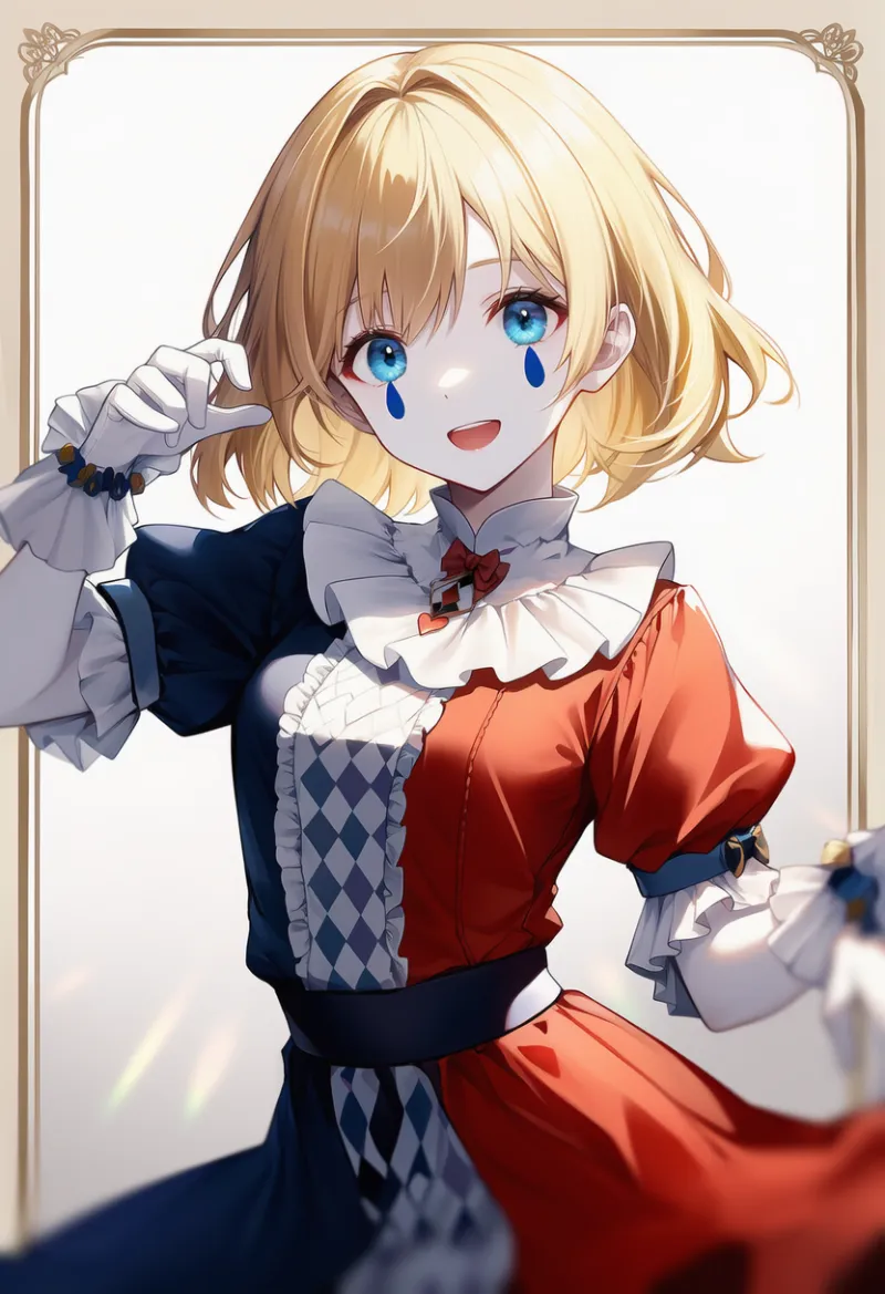 ハーレクイン衣装のAIイラスト｜プロンプト紹介