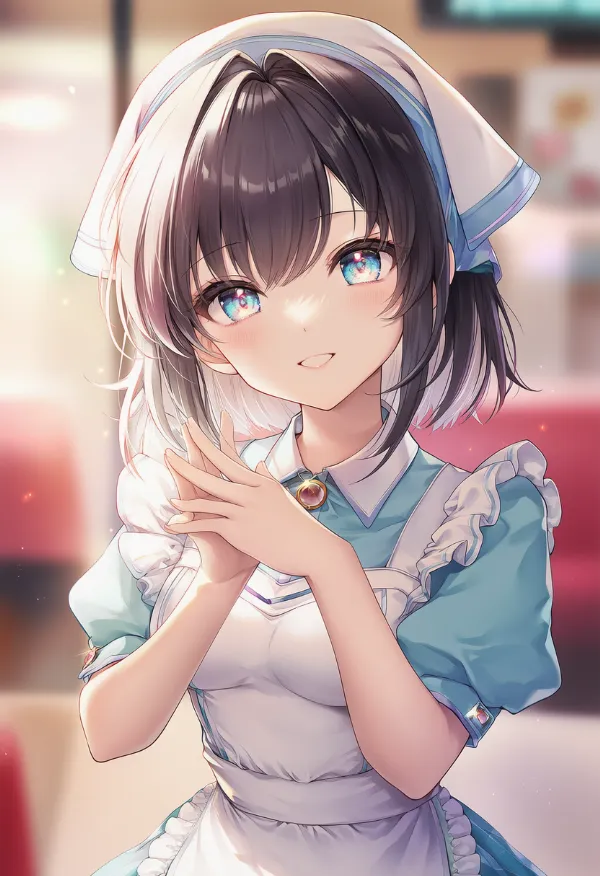 ヘッドスカーフのAIイラスト（ダイナー衣装）｜プロンプト紹介