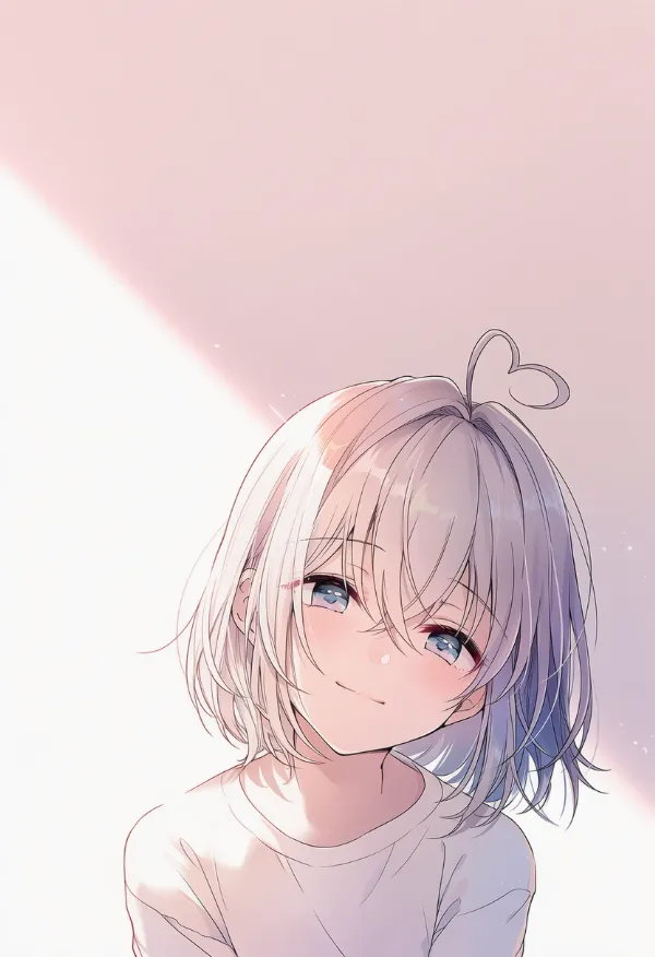 ハート型アホ毛のAIイラスト｜特殊な髪型プロンプト紹介