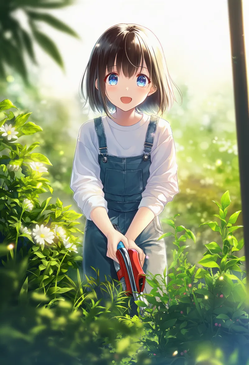 園芸用バリカンのAIイラスト（ガーデニング）｜プロンプト紹介