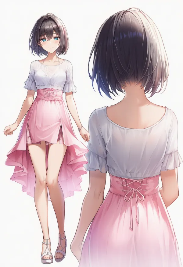 フィッシュテールスカートのAIイラスト