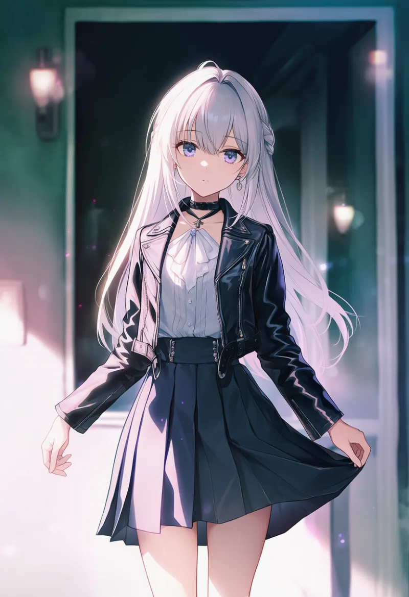 ハイウエストのプリーツスカートのAIイラスト（かっこいい服用のアイテム）｜プロンプト紹介