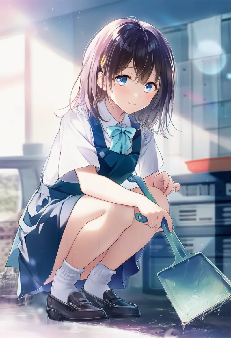 ちりとりのAIイラスト（掃除用具）｜プロンプト紹介