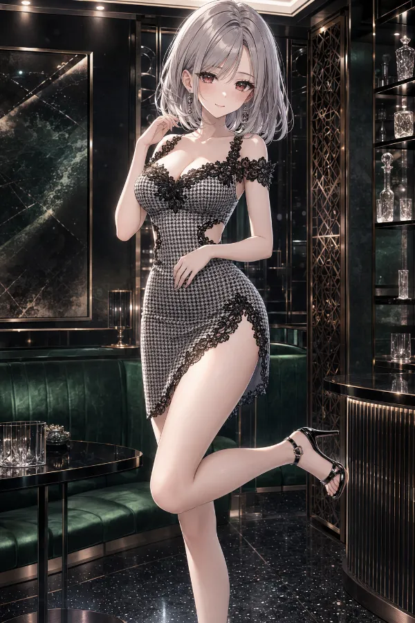 GPT Image 2.0で生成したキャバ嬢ドレスのAIイラストの作例