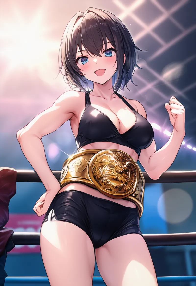 チャンピオンベルト（プロレス衣装）のAIイラスト｜プロンプト紹介