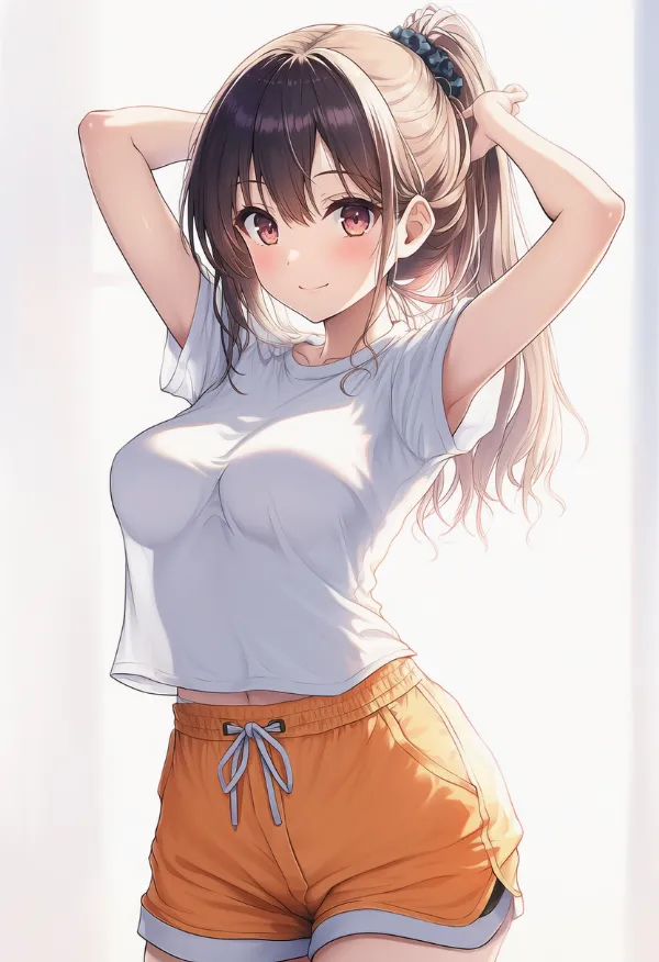 乳袋を再現したTシャツ（特殊な服）のAIイラスト
