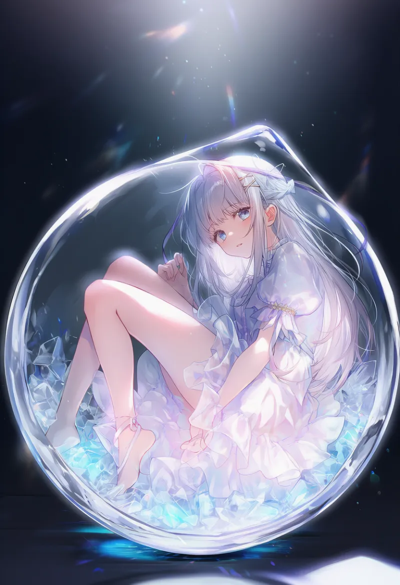 ボウルの中に閉じ込められるシーンのAIイラスト｜プロンプト紹介