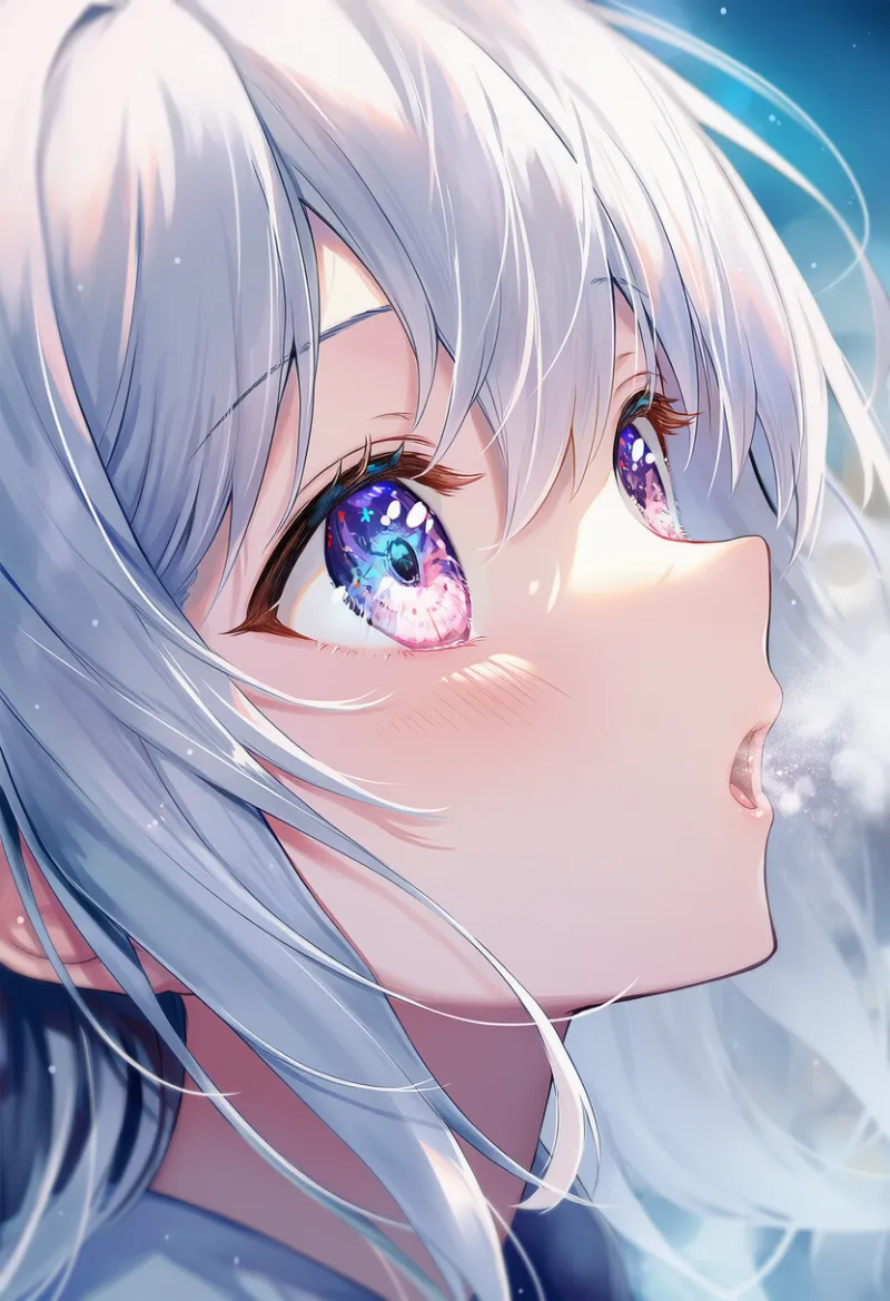 息を吸い込むAIイラスト｜プロンプト紹介