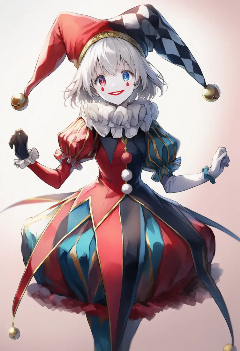 中世風ベル付き道化師（ピエロ）のAIイラスト作例
