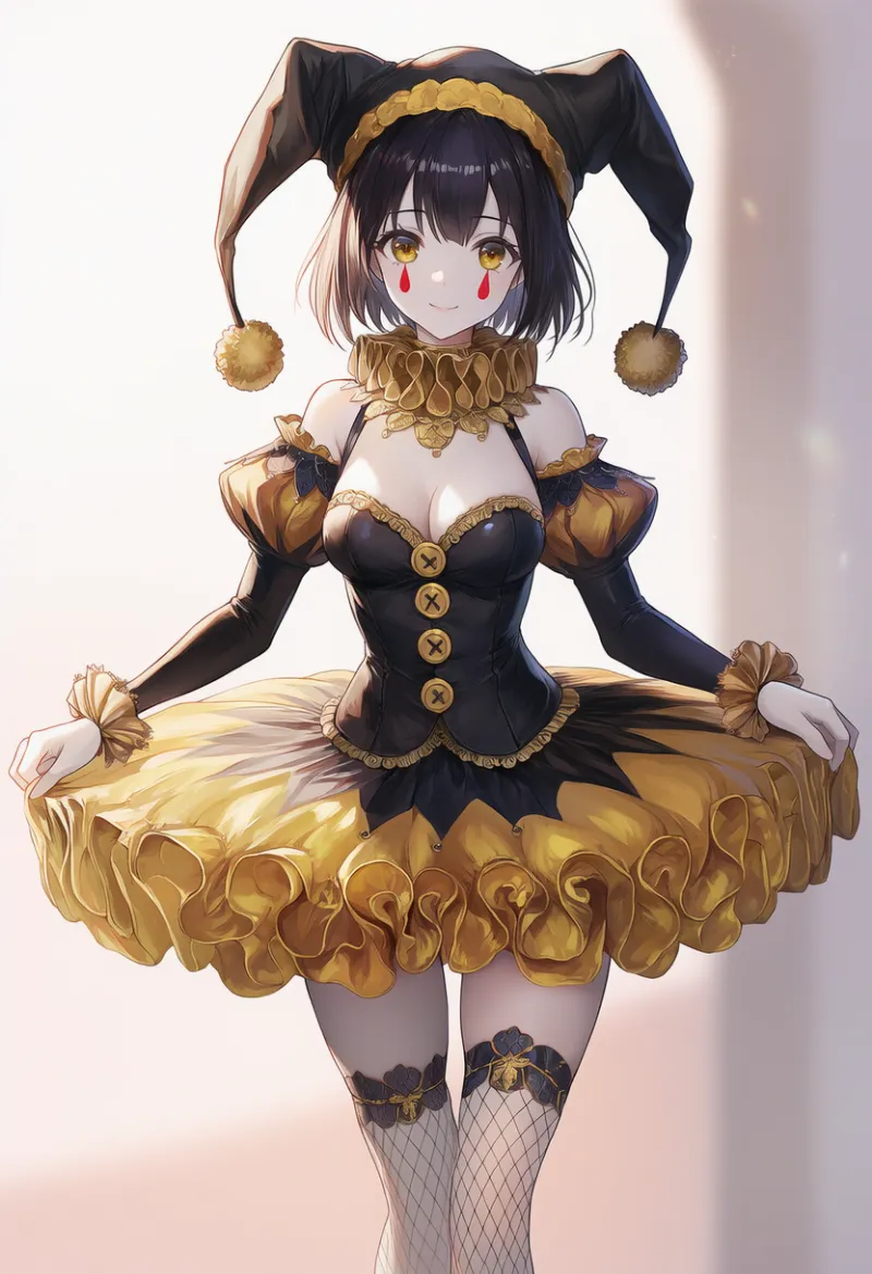 セクシー寄りのピエロのAIイラスト作例