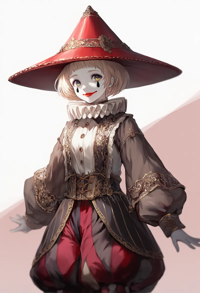 ミニマル・シンプルピエロのAIイラスト作例