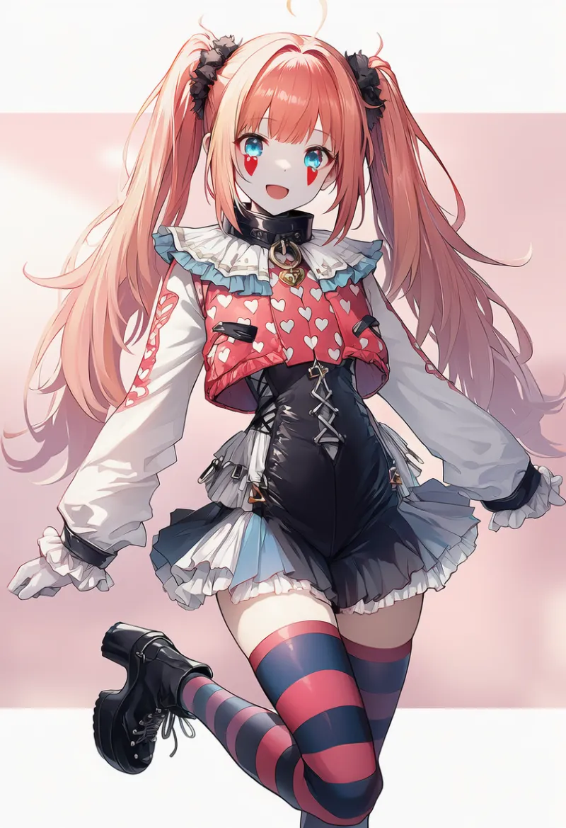 現代ポップ・アイドル風ピエロのAIイラスト作例