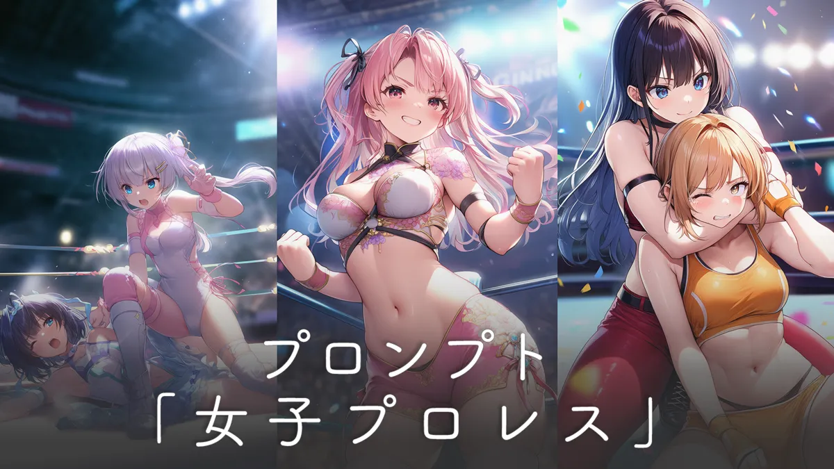 「女子プロレスの衣装」と「プロレス技」のプロンプト集【AIイラスト】