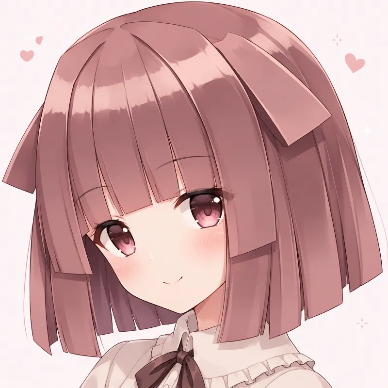 きしめんヘアのAIイラスト｜特殊な髪型の作例