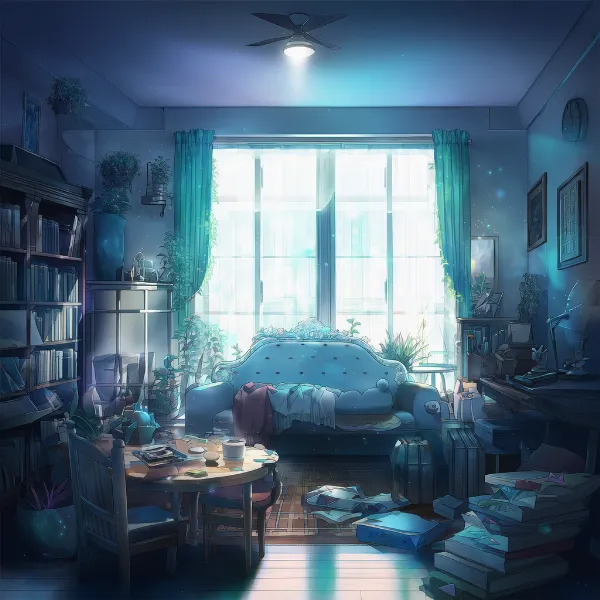 居間のAIイラスト｜プロンプト紹介