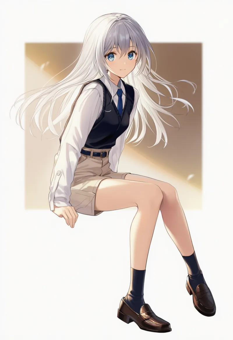 ローファーのAIイラスト（探偵の服装）｜プロンプト紹介