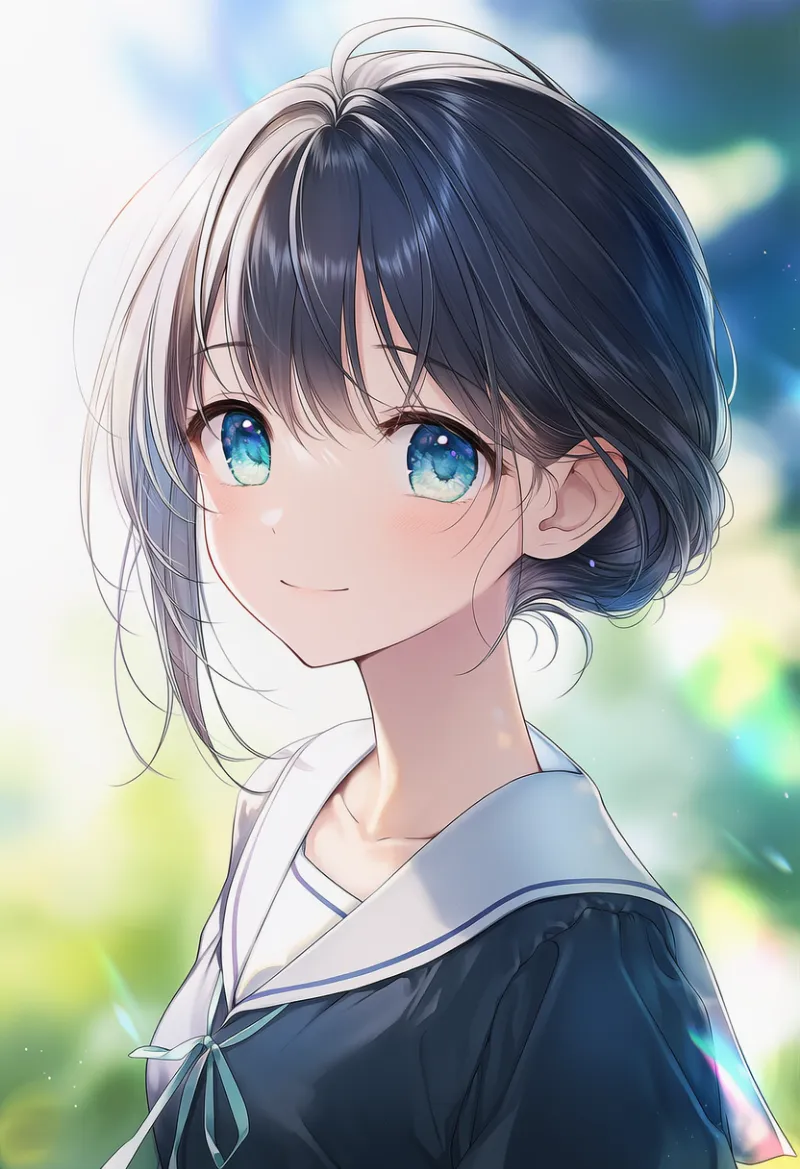 後れ毛のAIイラスト｜特殊な髪型プロンプト紹介