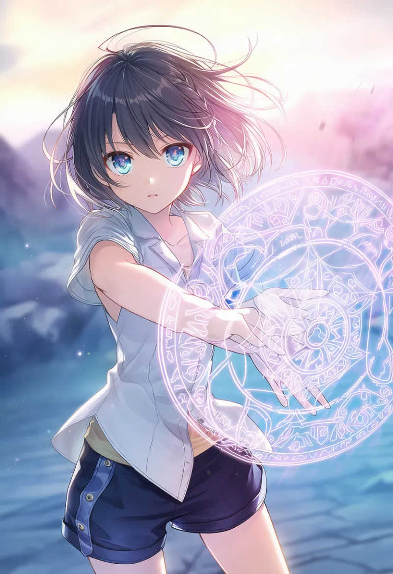 魔法陣のエフェクトを再現したAIイラスト｜プロンプト紹介