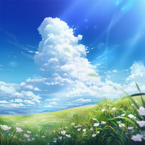 牧草地のAIイラスト｜プロンプト紹介