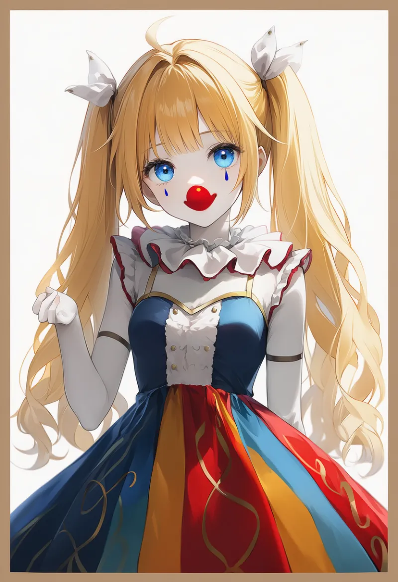 カラフルな服のAIイラスト（ピエロ服用）｜プロンプト紹介