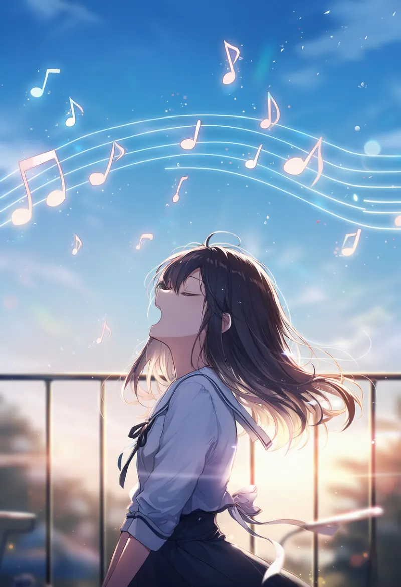 音符エフェクトを再現したAIイラスト｜プロンプト紹介